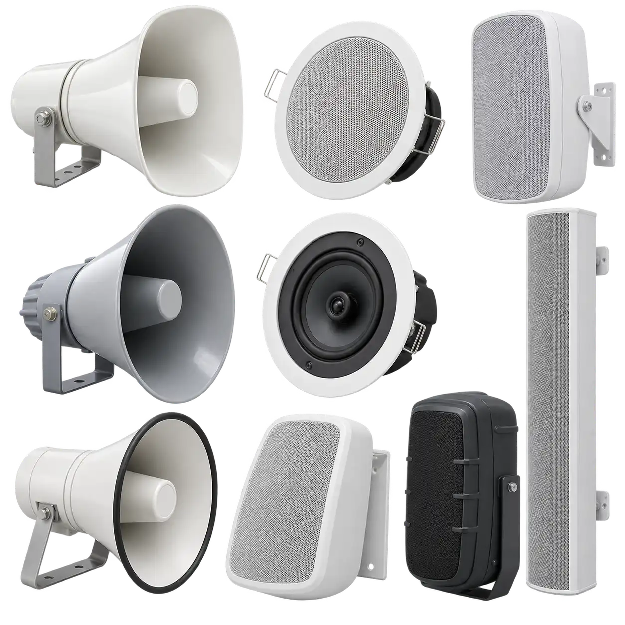 Industrial speakers for PAGA system communication